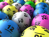 Close-up of colorful lottery balls