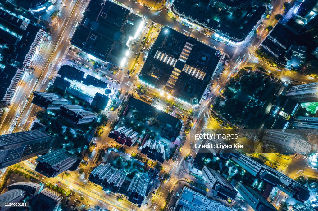 Aerial view of city night