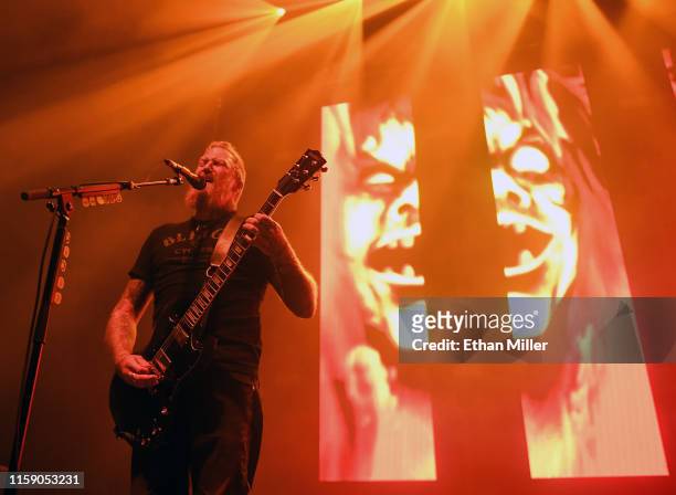Singer/guitarist Brent Hinds of Mastodon performs at The Joint inside the Hard Rock Hotel & Casino on June 28, 2019 in Las Vegas, Nevada.
