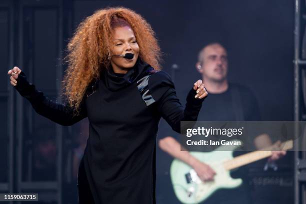 Janet Jackson performs on the Pyramid stage on day four of Glastonbury Festival at Worthy Farm, Pilton on June 29, 2019 in Glastonbury, England.