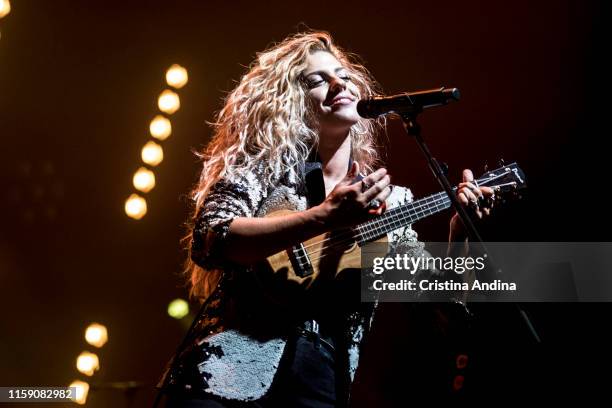 Miriam Rodríguez performs on stage in Palacio de la Ópera on June 29, 2019 in A Coruna, Spain.