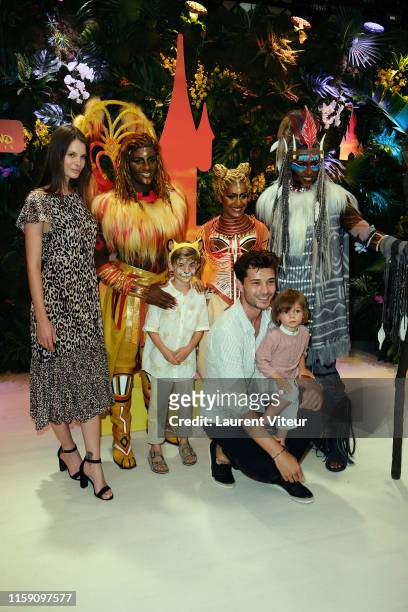 Francisco Lachowski, his wife Jessiann Gravel Beland and them childrens attend the Lion King Festival At Disneyland Paris on June 29, 2019 in Paris,...