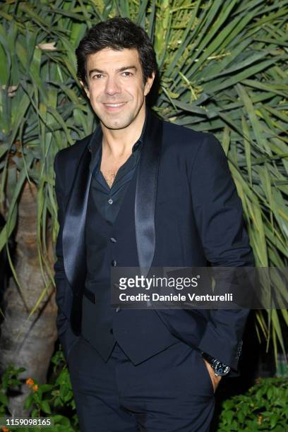 Pierfrancesco Favino attends the Nastri D'Argento cocktail party in Taormina on June 29, 2019 in Taormina, Italy.