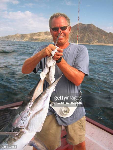 marlin fishing in mexico - marlin stockfoto's en -beelden