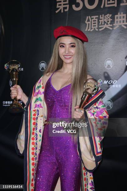 Singer Jolin Tsai poses at backstage during the 30th Golden Melody Awards Ceremony on June 29, 2019 in Taipei, Taiwan of China.