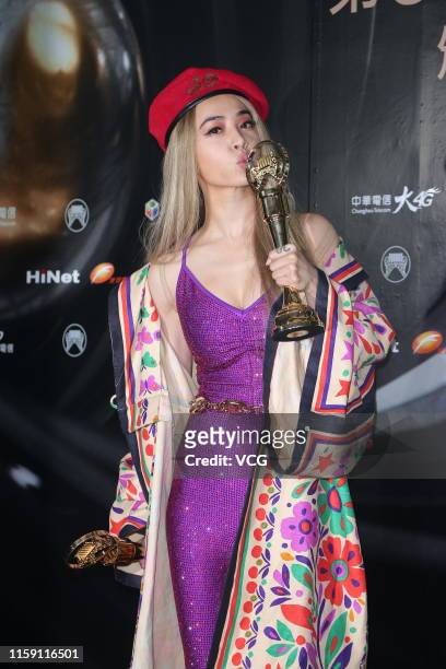 Singer Jolin Tsai poses at backstage during the 30th Golden Melody Awards Ceremony on June 29, 2019 in Taipei, Taiwan of China.