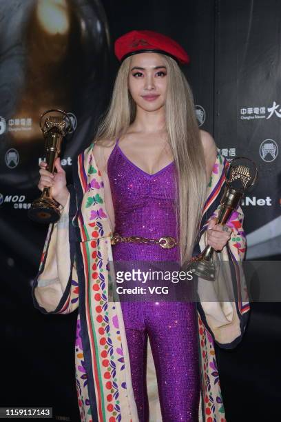 Singer Jolin Tsai poses at backstage during the 30th Golden Melody Awards Ceremony on June 29, 2019 in Taipei, Taiwan of China.