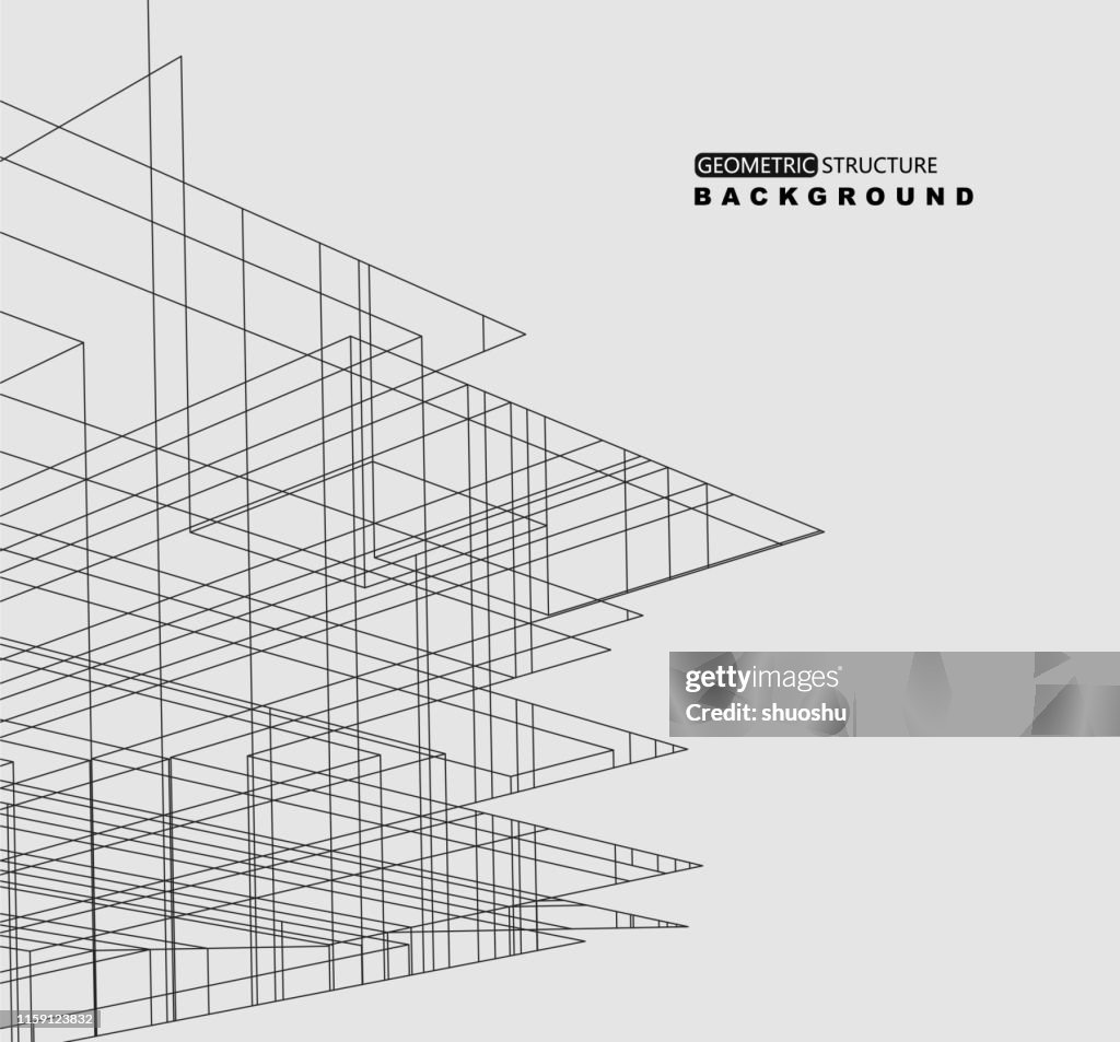 Geometric Structure Line Pattern Background High-Res Vector Graphic ...