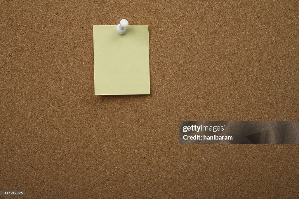 Cork board with postit