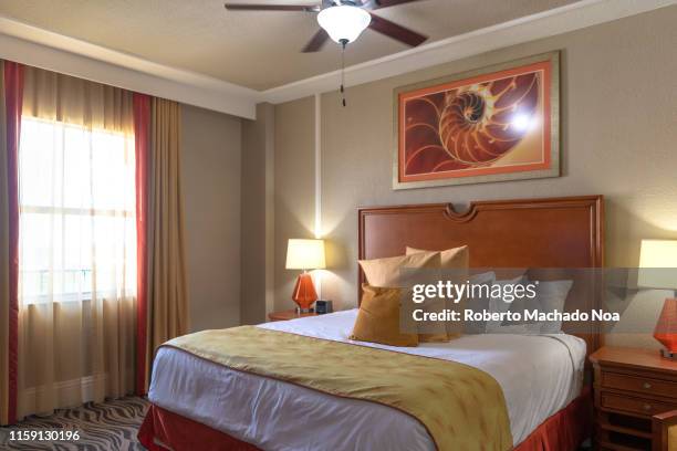 Luxurious bedroom in The Wyndham Palm-Air resort which belongs to Wyndham Club. The club offers more than a 100 resorts in North America and the...