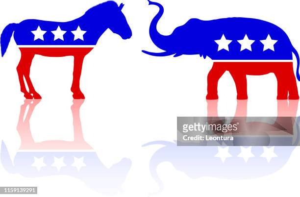 ilustraciones, imágenes clip art, dibujos animados e iconos de stock de política en estados unidos - partido demócrata ee uu