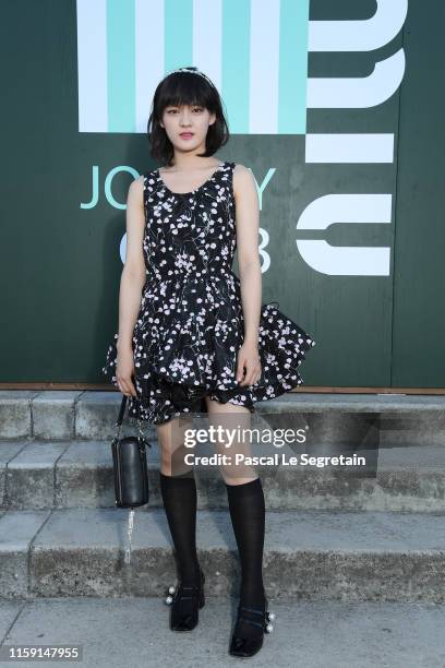 Wen Qi attends miu miu club event at Hippodrome d'Auteuil on June 29, 2019 in Paris, France.