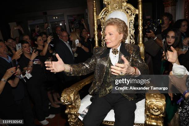 Walter Mercado is seen at the opening of "Mucho, Mucho Amor: 50 Years of Walter Mercado" at HistoryMiami Museum on August 1, 2019 in Miami, Florida.