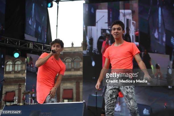 Emilio Osorio and Joaquin Bondoni performs on stage during the 41 LGBTTTI Pride Parade and concert on June 29, 2019 in Mexico City, Mexico.