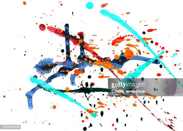 colorful paint splash - watercolour orange and black stock pictures, royalty-free photos & images