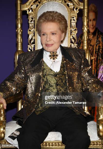 Walter Mercado is seen at the opening of "Mucho, Mucho Amor: 50 Years of Walter Mercado" at HistoryMiami Museum on August 1, 2019 in Miami, Florida.