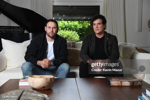 Scooter Braun and Scott Borchetta pose for a photo at a private residence on June 28, 2019 in Montecito, California.