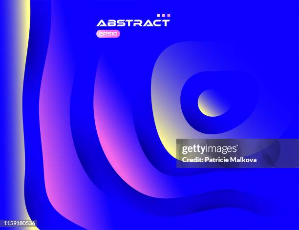 3d geometric vector background with gradient distortion waves - optical illusion background stock illustrations