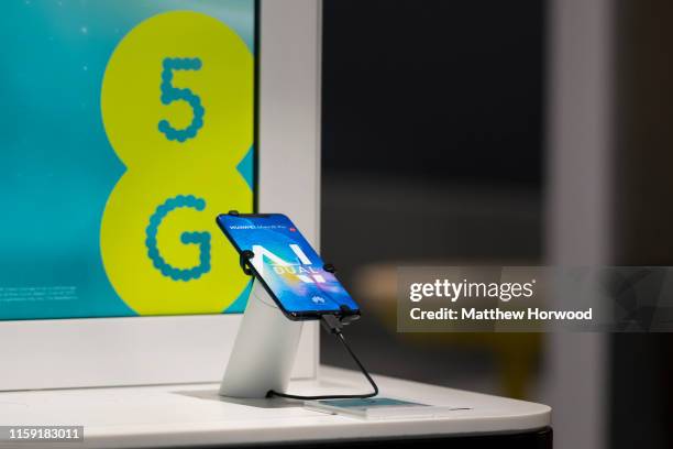 Huawei Mate 20 Pro phone for sale in an EE store on May 29, 2019 in Cardiff, United Kingdom.