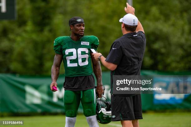 New York Jets running back Le'Veon Bell during New York Jets Training Camp on August 2, 2019 at the Atlantic Health Jets Training Facility in Florham...