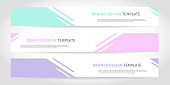 Banners vector design or headers web template with abstract geometric trendy background
