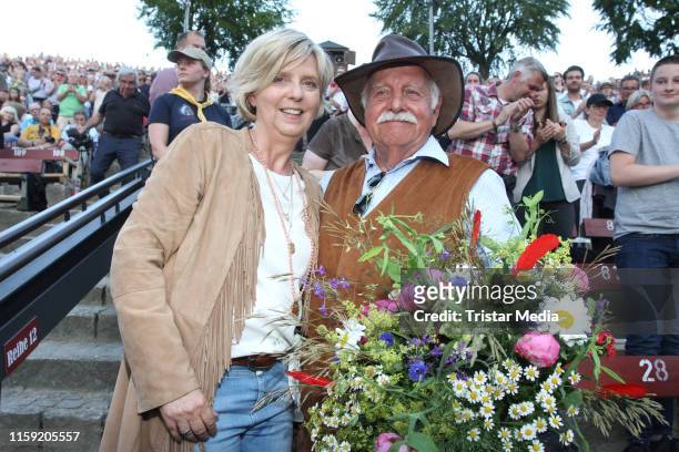 Ute Thienel and Norbert Schultze Jr. During the premiere of the Karl May Festival on June 29, 2019 in Bad Segeberg, Germany.