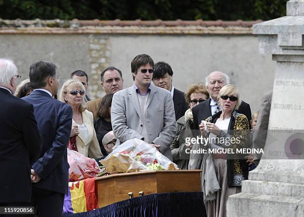 French actor Michel Piccoli, , relatives and Dominique daughter of Spanish Jorge Semprun,of Spanish writer, left-wing activist and former culture...