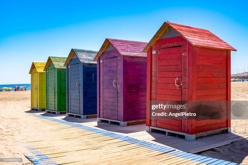 Four colourful dressing rooms