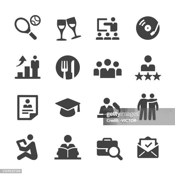 university icons - acme series - adult learning icons stock illustrations