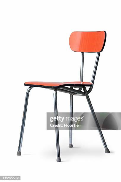 objects: retro chair isolated on white background - chair isolated stock pictures, royalty-free photos & images