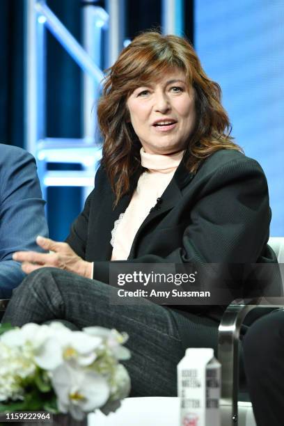 Catherine Keener speaks during the 2019 Summer TCA Press Tour at The Beverly Hilton Hotel on August 2, 2019 in Beverly Hills, California.