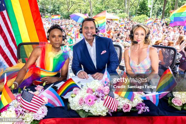 Billy Porter, Ken Rosato and Lauren Glassberg at WorldPride NYC 2019 on June 30, 2019 in New York City.