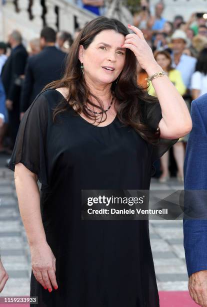 Julia Ormond attends the 65th Taormina Film Fest Red Carpet at Teatro Antico on June 30, 2019 in Taormina, Italy.