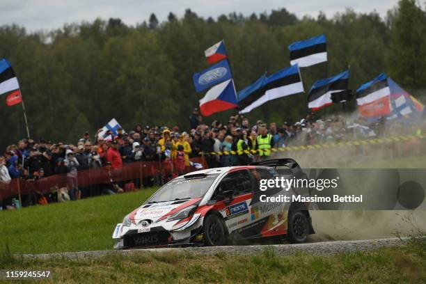 Jari Matti Latvala of Finand and Mikka Anttila of Finland compete in their Toyota Gazoo Racing WRT Toyota Yaris WRC during Day One of the FIA WRC...