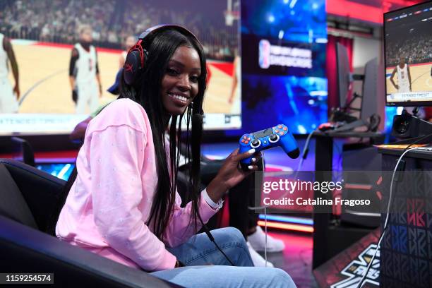 PrettyInPink of Team Ramo poses for a photo against Team BearDaBeast during the Celebrity Game of the NBA 2K League on August 2, 2019 at the NBA 2K...