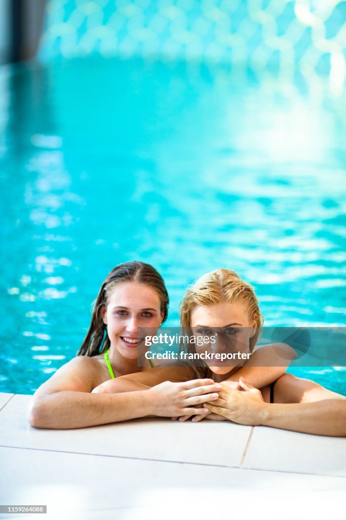 Pool Side Positive Image Happiness Woman Smiling At The Poolside In Summer High-Res Stock Photo ...