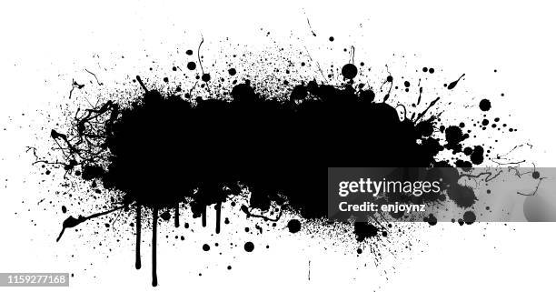 schwarze farbe spritzer hintergrund - tinte stock-grafiken, -clipart, -cartoons und -symbole