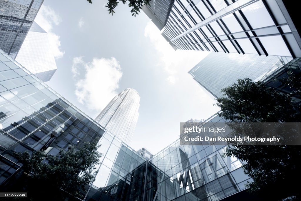 Low Angle View Of Modern Buildings Against Sky In City