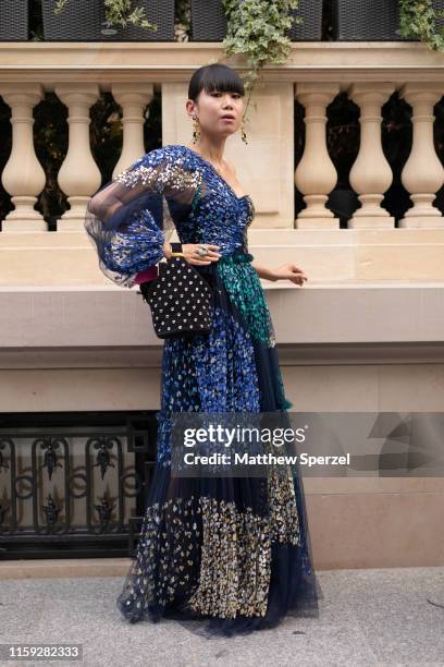 Leaf Greener is seen on the street attending Amfar Gala during Paris Haute Couture Fashion Week on June 30, 2019 in Paris, France.