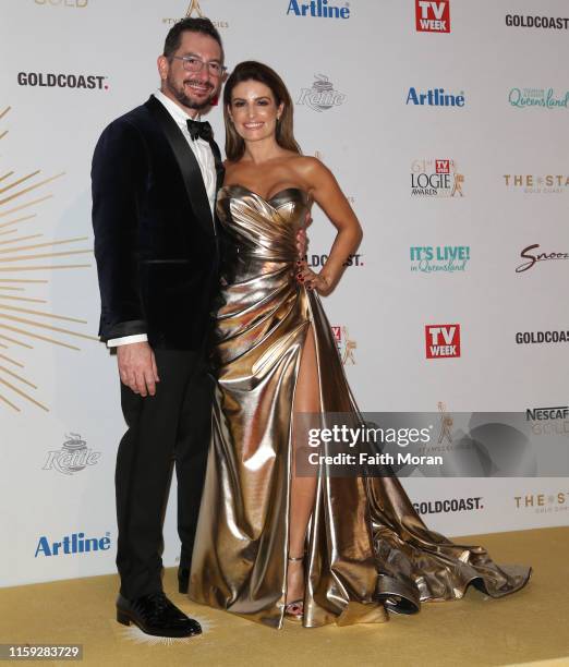 Ada Nicodemou and Adam Rigby arrive at the 61st Annual TV WEEK Logie Awards at The Star Gold Coast on June 30, 2019 on the Gold Coast, Australia.