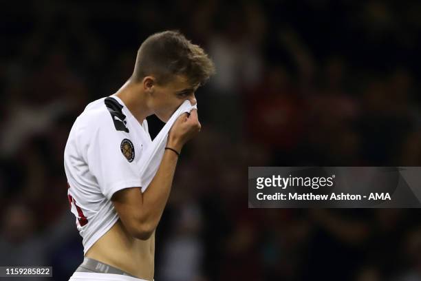 Dejected Daniel Maldini of AC Milan after he missed a penalty in the end of game shoot out during the 2019 International Champions Cup match between...