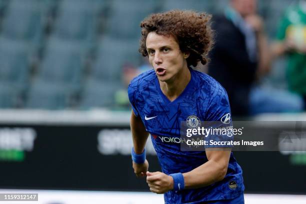 David Luiz of Chelsea FC during the Club Friendly match between Borussia Monchengladbach v Chelsea at the Borussia Park on August 3, 2019 in...