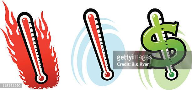 stockillustraties, clipart, cartoons en iconen met thermometer - warmte