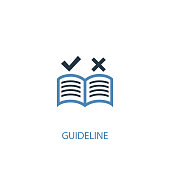guideline concept 2 colored icon. Simple blue element illustration. guideline concept symbol design. Can be used for web and mobile UI/UX