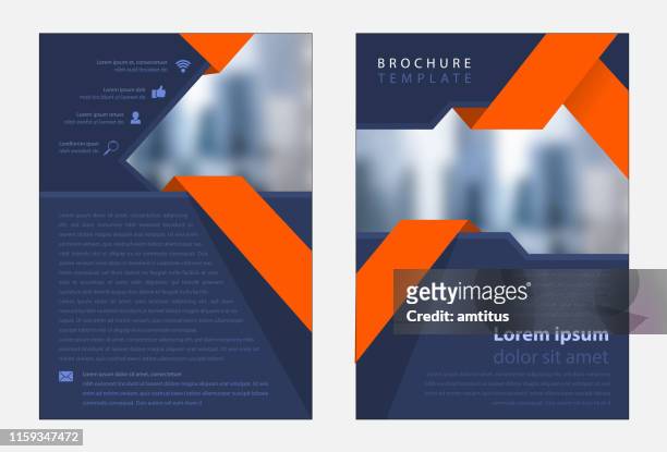corporate business template - flyer leaflet stock illustrations