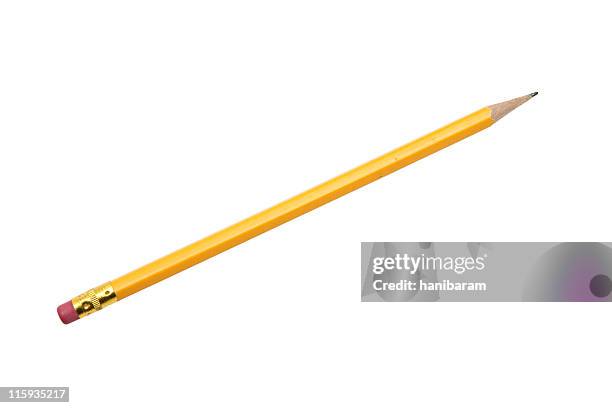 no.2 pencil - eraser on white stock pictures, royalty-free photos & images