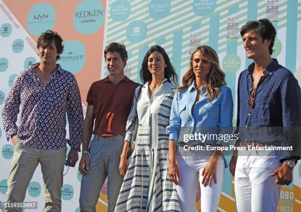 Laura Vecino, Rafa Medina, Luis Medina, Monica de Tomas and Oriol Elcacho attend Laura Vecino Photocall during Barcelona 080 Fashion Week...