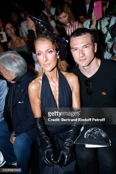 Celine Dion and Pepe Munoz attend the Schiaparelli Haute Couture Fall/Winter 2019 2020 show as part of Paris Fashion Week on July 01, 2019 in Paris,...