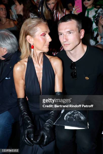 Celine Dion and Pepe Munoz attend the Schiaparelli Haute Couture Fall/Winter 2019 2020 show as part of Paris Fashion Week on July 01, 2019 in Paris,...