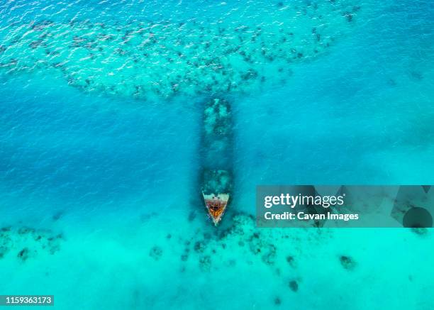 an old sunken ship underwater in bermuda - bermudainseln stock-fotos und bilder